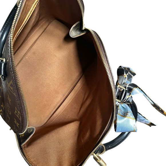 Authentic Louis Vuitton Alma PM Monogram Brown & Black Bag with Brass Lock & Key - Picture 7 of 15